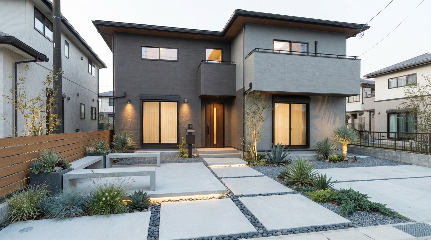 モダンな庭園リフォームで劇的ビフォーアフター！AIシミュレーションで理想の庭を実現